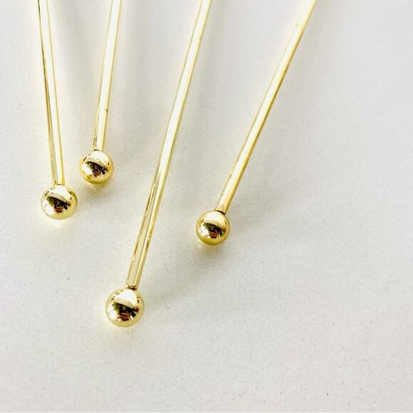 NEW POSHMARK Gold Logo Circle Disc Cocktail Stir Stick Stirrer Barware Set 4 - Picture 2 of 5